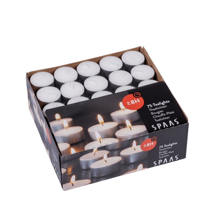 SPAAS Bougies chauffe-plat set de 75 blanc 