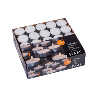 SPAAS Bougies chauffe-plat set de 75 blanc 