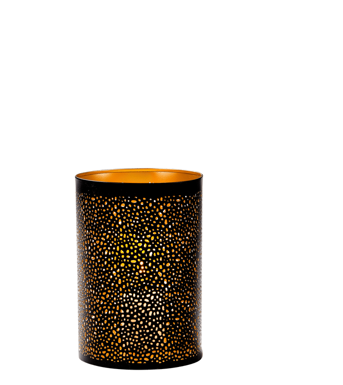 HELIOS Partylight noir, doré H 14 cm - Ø 10 cm