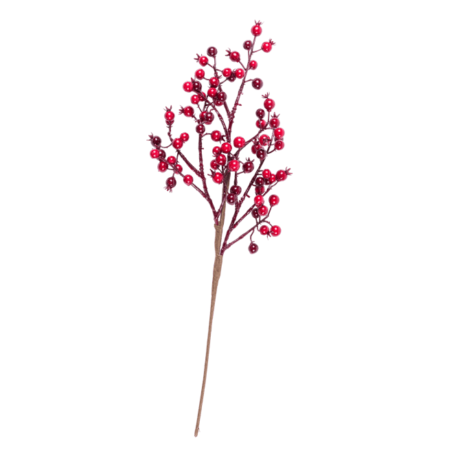 BERRY Branche de baies rouge Long. 55 cm