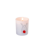 NOSE Candela in vaso bianco, rosso, dorato H 6,5 cm - Ø 5,5 cm