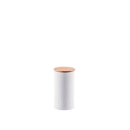 NAGINI Boîte conservation capsules café blanc, naturel H 15 cm - Ø 8 cm