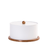 NAGINI Bewaardoos voor cake wit, naturel H 12 cm - Ø 25 cm