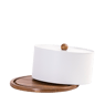 NAGINI Caixa de alimentos para bolo branco, natural H 12 cm - Ø 25 cm