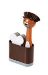 DOG Cepillo lavapl/sopor con esponja marrón A 23 x An. 13,5 x P 8 cm