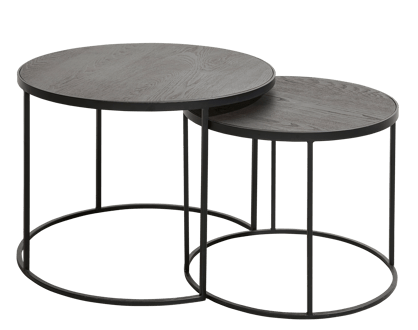 MEMPHIS Tables dappoint set de 2 pieds: noir