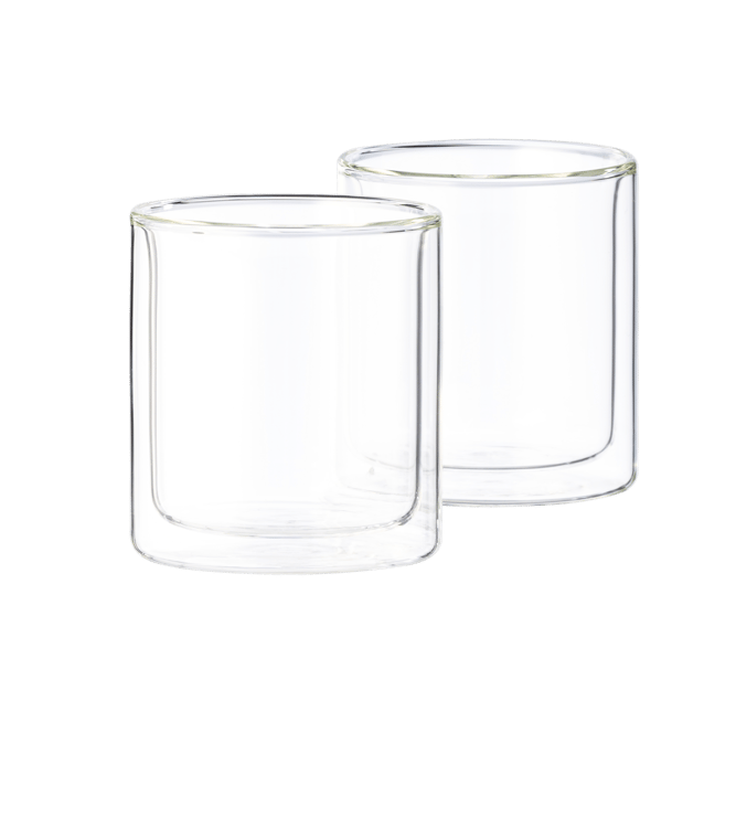 RELAX Doppelwändiges Glas Set von 2 Transparent H 8,5 cm - Ø 7,5 cm