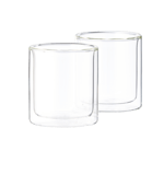RELAX Dubbelwandig glas set van 2 transparant H 8,5 cm - Ø 7,5 cm