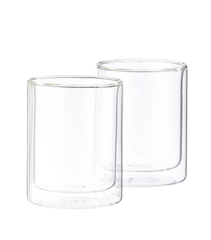RELAX Dubbelwandige glazen set van 2 transparant H 10 cm - Ø 8 cm