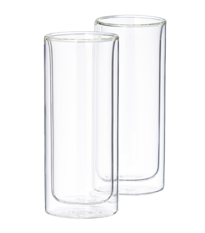 RELAX Dubbelwandige glazen set 2 transparant H 15,5 cm - Ø 6,5 cm CASA
