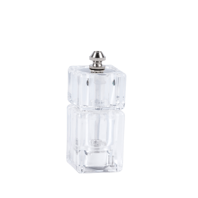 ACRYL Moulin de poivre/sel mini transparent H 9,5 x Larg. 3,8 x P 3,8 cm