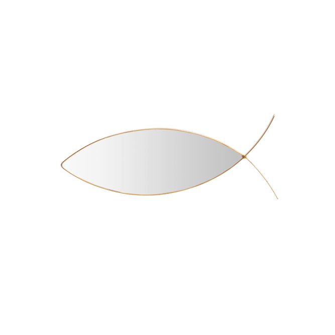 FISH Espelho dourado H 8 x W 26 x D 0,9 cm