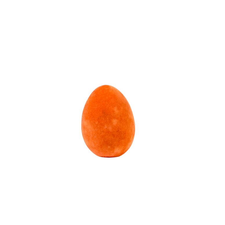 VELVET Huevo de decoración naranja A 6,5 cm - Ø 5 cm