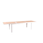 ETHAN Table extensible blanc, naturel H 76 x Larg. 205 x P 95 cm