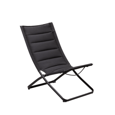 LIZA Chaise pliante noir H 87 x Larg. 57 x P 85 cm