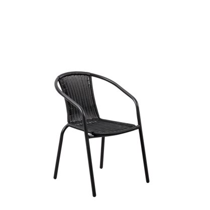 GERONA Chaise empilable noir H 77 x Larg. 58 x P 53 cm