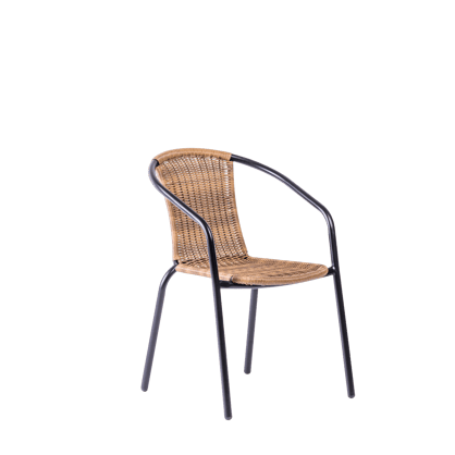 GERONA Chaise empilable noir, naturel H 77 x Larg. 58 x P 53 cm