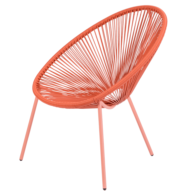 ACAPULCO Cadeira lounge vermelho-coral H 82 x W 75 x D 69 cm