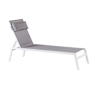 HUGO Chaise longue blanc, gris H 32,6 x Larg. 61 x Long. 199 cm