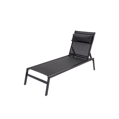 HUGO Chaise longue noir H 32,6 x Larg. 61 x Long. 199 cm