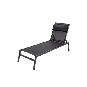 HUGO Chaise longue noir H 32,6 x Larg. 61 x Long. 199 cm