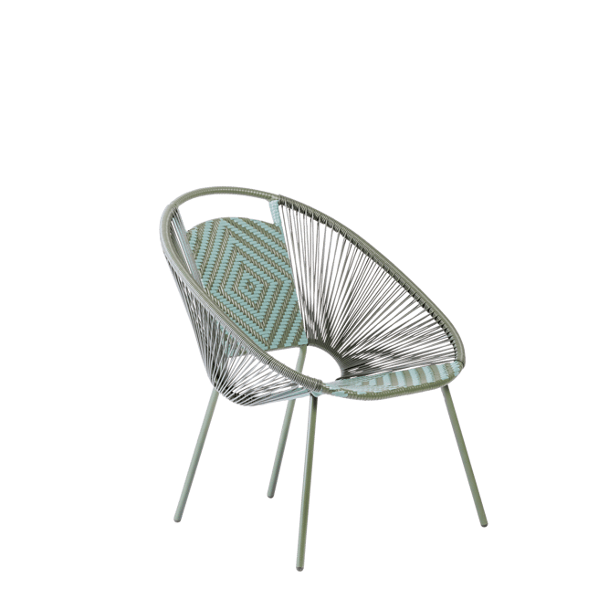 YUMA Chaise lounge vert H 81,5 x Larg. 67,5 x P 69,5 cm