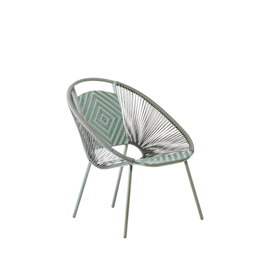 YUMA Chaise lounge vert H 81,5 x Larg. 67,5 x P 69,5 cm
