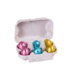 CHOCCHOC Huevos de Pascua en cajita gris A 4,2 x An. 6,3 x P 9,5 cm
