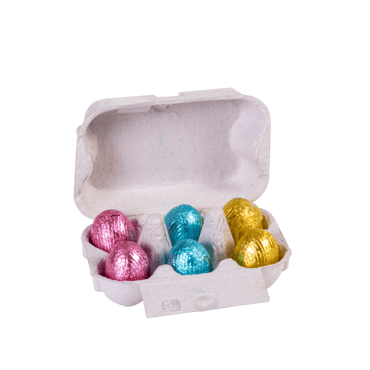 CHOCCHOC Oeufs de Pâques en boîte gris H 4,2 x Larg. 6,3 x P 9,5 cm