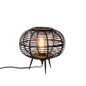 ZANZI Lámpara de mesa E27 negro A 29 cm - Ø 30 cm