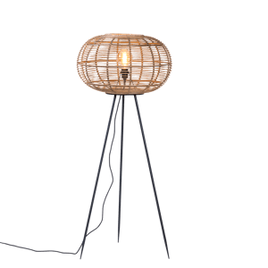 ZANZI Lámpara de pie E27 natural A 128 cm - Ø 55 cm
