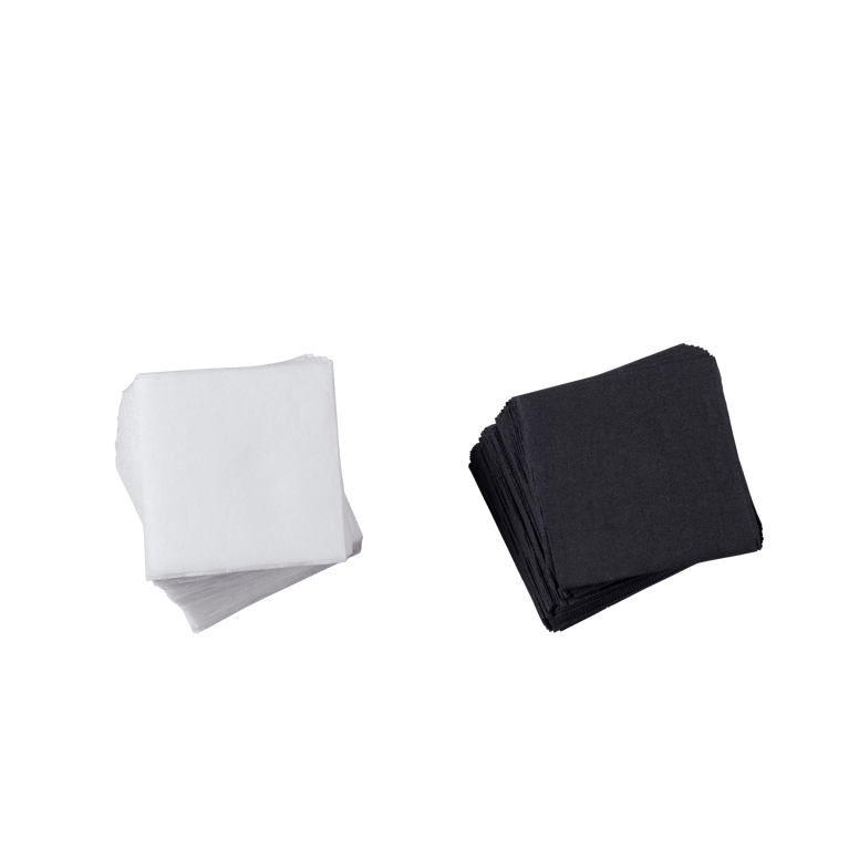 SOFT UNI Set van 50 servetten 2 kleuren zwart, wit B 19 x L 19 cm