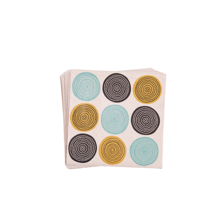 ECO TRIBAL Paquete de 20 servilletas multicolor An. 33 x L 33 cm