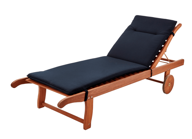 AZUR Coussin de jardin chaise longue noir H 4 x Larg. 60 x Long