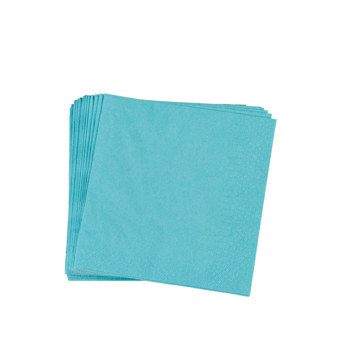 UNI Set van 20 servetten blauw B 33 x L 33 cm