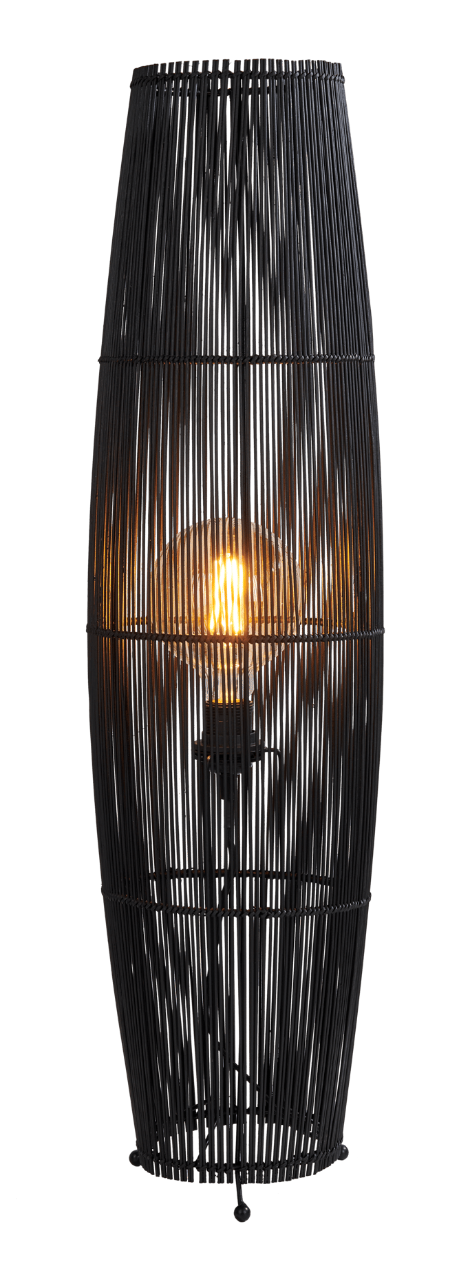 MOVIS Lámpara de pie negro A 88 cm - Ø 24 cm