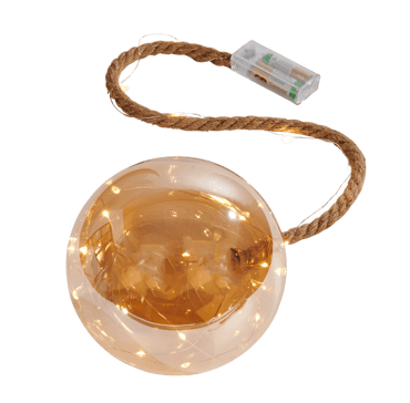 BLOXEM Boule déco avec 21 LEDs doré Ø 15 cm