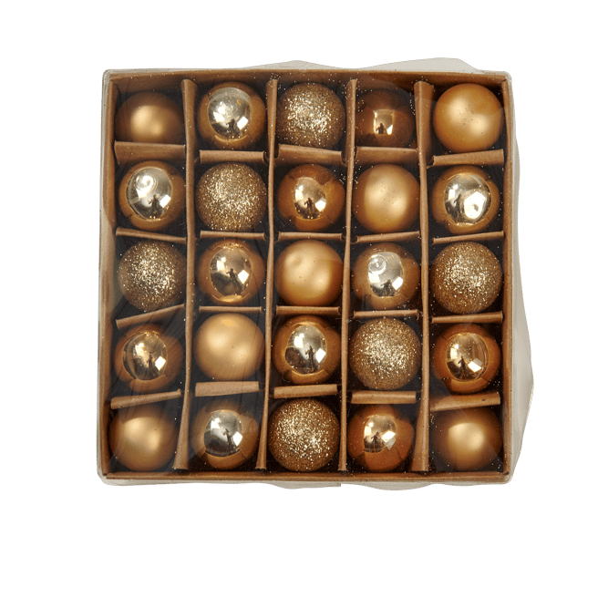 GOLD Bola de natal conjunto de 25 dourado Ø 2 cm