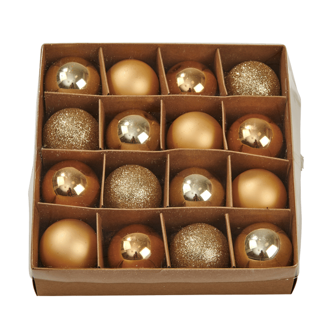 GOLD Boule de Noël set de 16 doré Ø 4 cm