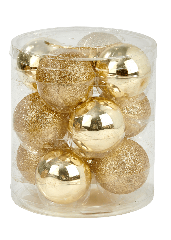 GOLD Weihnachtskugel Set von 12 Gold Ø 6 cm