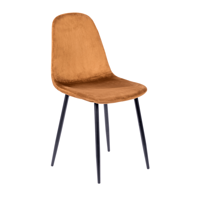 SILKE Chaise de salle à manger caramel H 86,5 x Larg. 44 x Long. 52 x P 52 cm