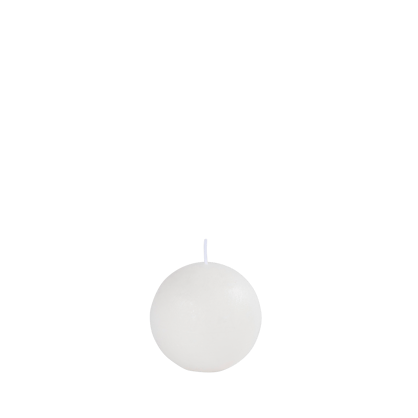 PURE RUSTIC Candela sferica bianco Ø 8 cm