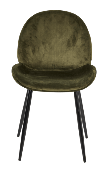 FREYO Cadeira de sala de jantar verde-oliva H 82 x W 50 x D 53 cm