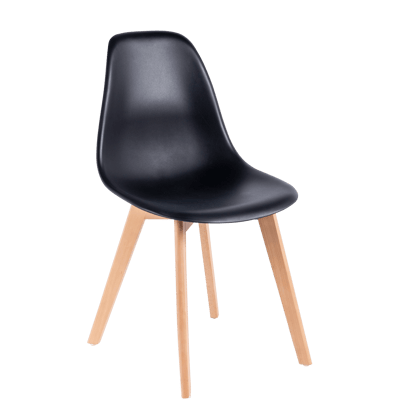 NEW MATS Chaise de salle à manger noir H 85,5 x Larg. 46 x P 48 cm