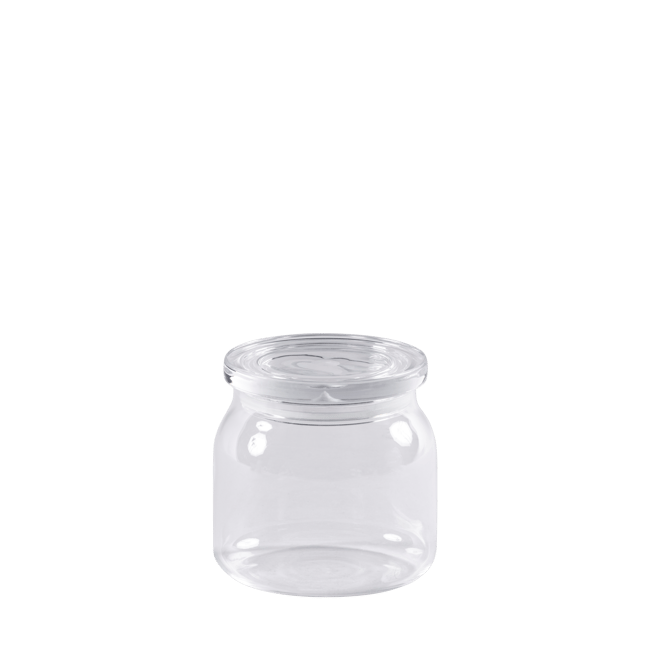 CRYSTAL  Pot à provisions avec couvercle transparent H 10 cm - Ø 9,1 cm