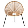ACAPULCO Lounge stoel zwart, naturel H 82 x B 75 x D 69 cm