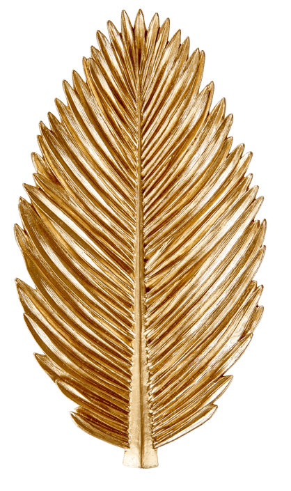 PALM Foglia decorativa dorato H 2,5 x W 28 x D 15 cm