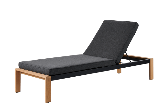 TEAK LUXE Chaise longue naturel H 70,6 x Larg. 83,5 x Long. 206,8 cm