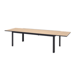 ETHAN Table extensible noir, naturel H 76 x Larg. 95 x Long. 205 cm