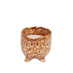 CERAMIC Candela in vaso marrone H 8 cm - Ø 8 cm